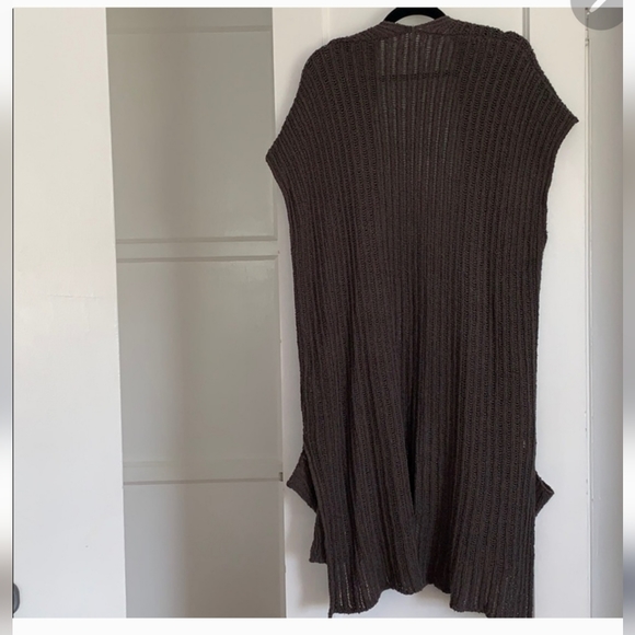 Free People Brown Maxi Cardigan Sweater with Pockets - Picture 4 of 7